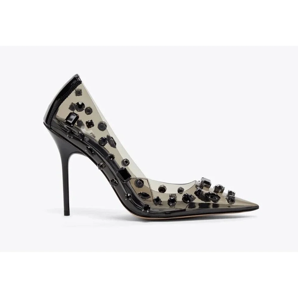 Good American Diamonds Forever Smoke Heel Shoes Sz 12 New W Box/Dust Bag RV $250 - Picture 2 of 8
